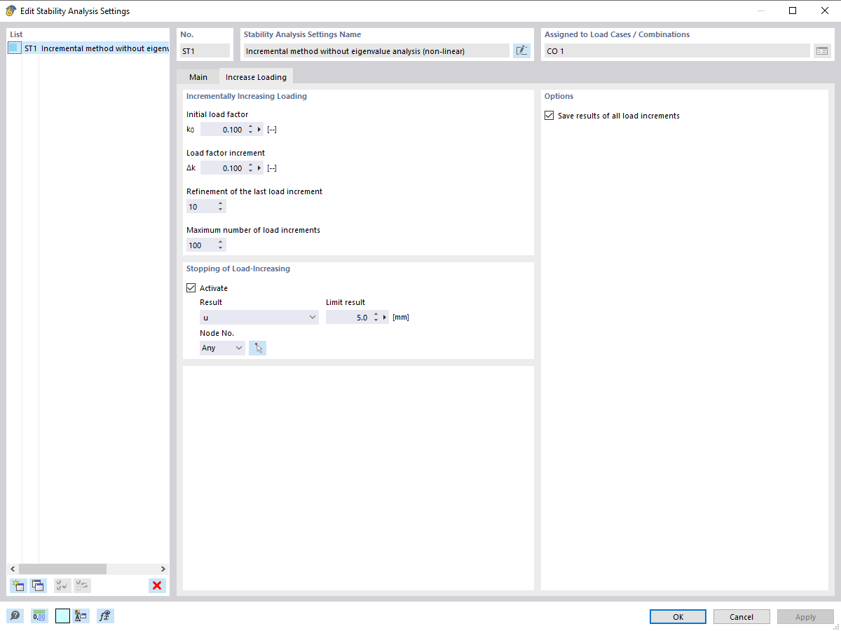 FAQ 005397 | Puis-je augmenter progressivement la charge dans RFEM 6 ou RSTAB 9 ?