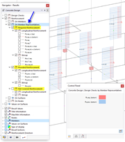 Afficher les armatures sur les barres représentatives