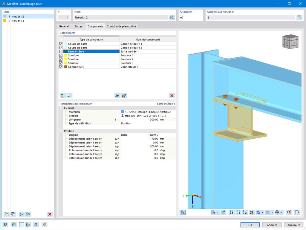 Fonctionnalité 002643 | Composant « Barre insérée »