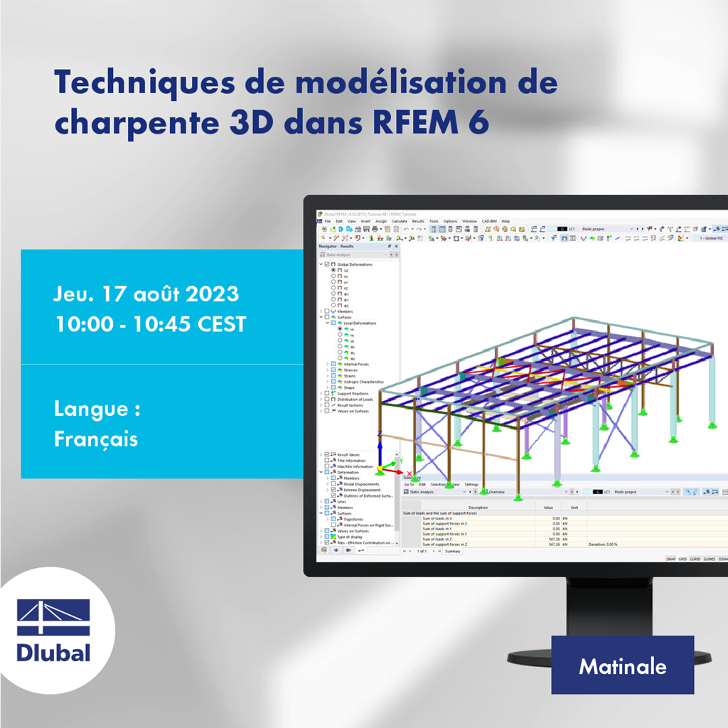 Techniques de modélisation de charpente 3D dans RFEM 6