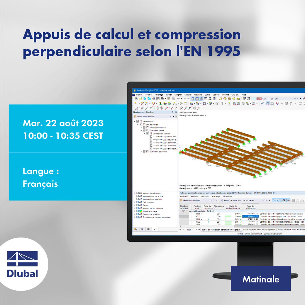 Appuis de calcul et compression perpendiculaire selon l'EN 1995
