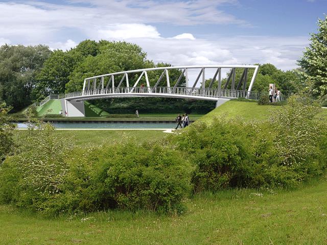 Pont de processus au-dessus du canal Dortmund-Ems à Münster (visualisation) | © Keipke Architekten BDA