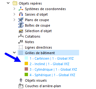 Types prédéfinis pour les grilles de bâtiment