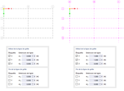 Grilles sans extension de ligne (à gauche) et avec extension de ligne (à droite)