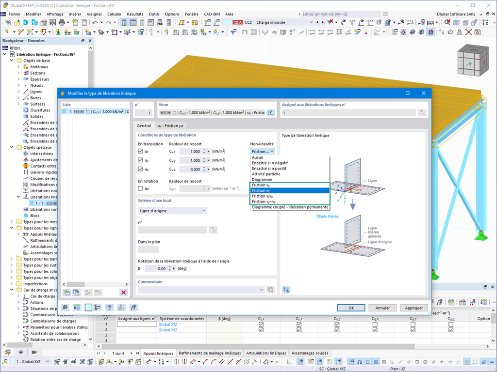 Fonctionnalité 002655 | Propriétés de friction pour les libérations linéiques