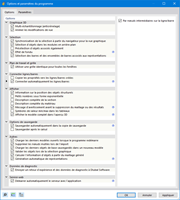 Boîte de dialogue « Options et paramètres du programme », onglet « Options »