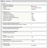 Onglet « Paramètres »