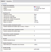 Onglet « Paramètres »