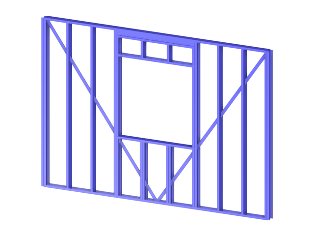 Modèle 004442 | Panneau de charpente métallique avec ouverture pour une fenêtre