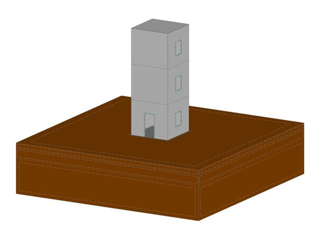 Le modèle 004483 | Bâtiment avec sous-sol et massif de sol