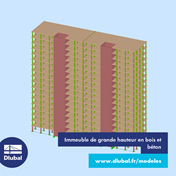 Immeuble de grande hauteur en bois et béton