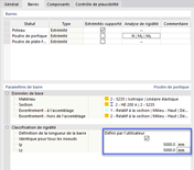Spécification de la longueur définie par l’utilisateur pour la classification des rigidités