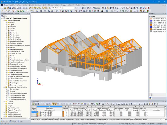 Modèle de la salle de musique Quai M (© LCA Construction Bois)