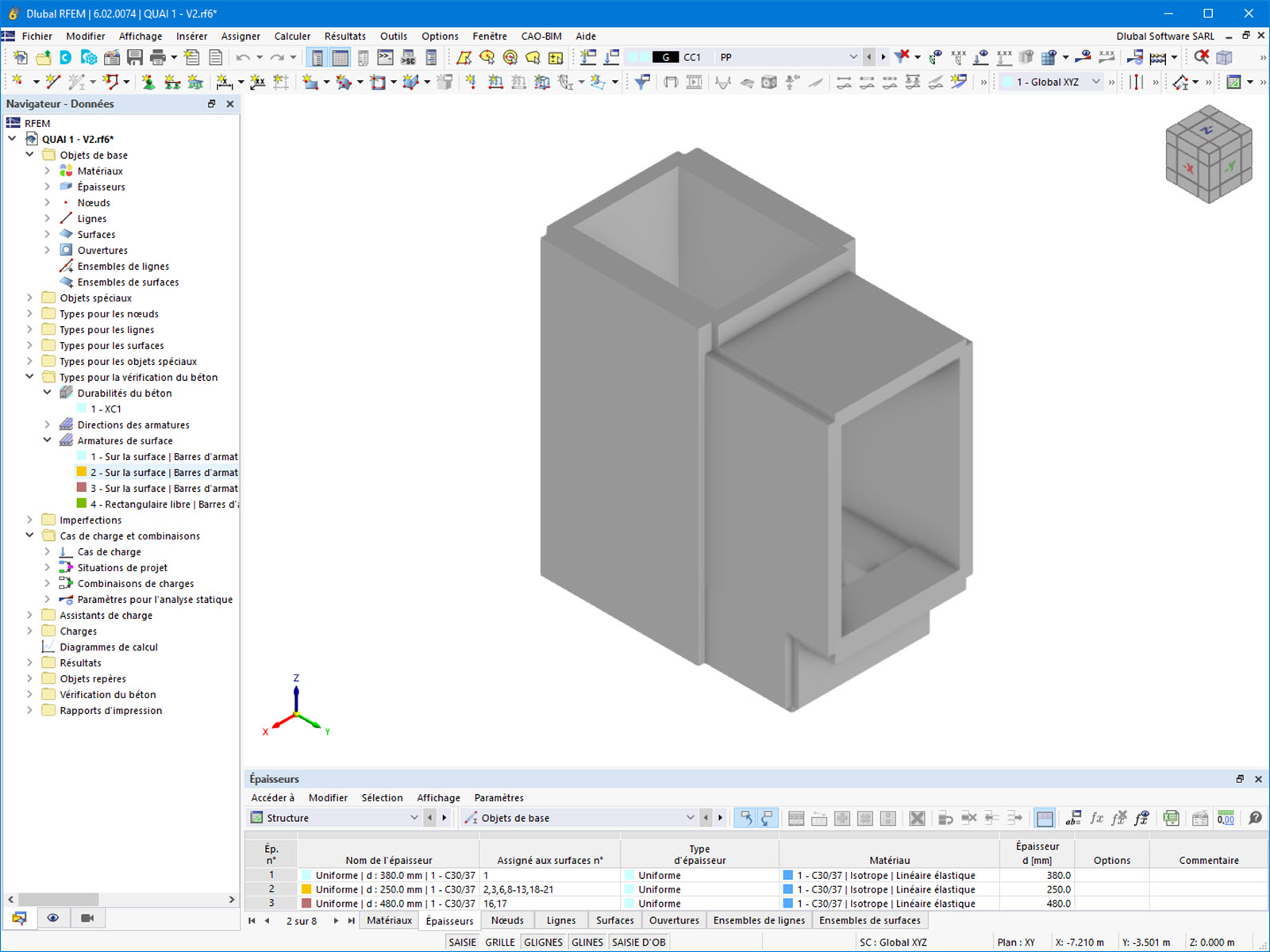 Modèle de la fosse d'ascenseur (© E.T.L Structures)