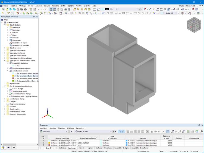Modèle de la fosse d'ascenseur (© E.T.L Structures)