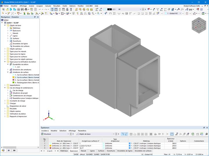 Modèle de la fosse d'ascenseur (© E.T.L Structures)