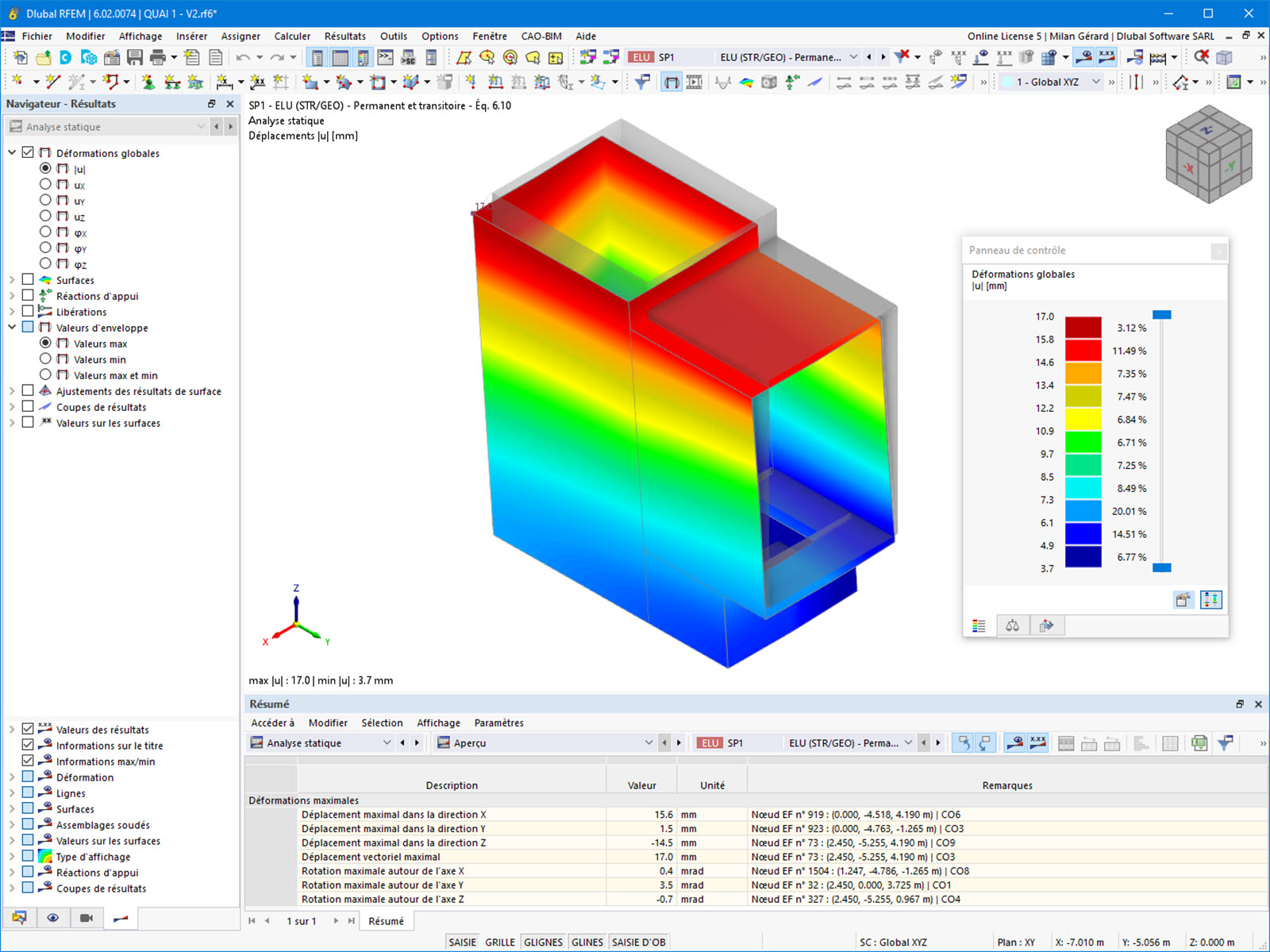 Déformation de la fosse d'ascenseur (© E.T.L Structures)