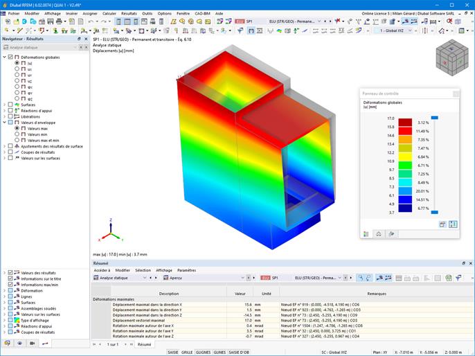 Déformation de la fosse d'ascenseur (© E.T.L Structures)