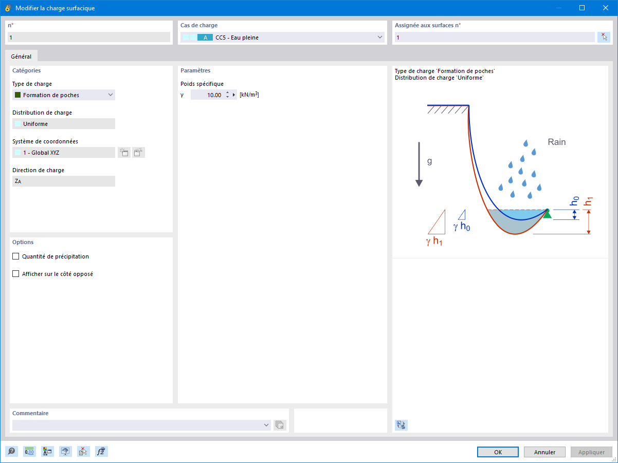 Fonctionnalité 002666 | Type de charge Formation de poches