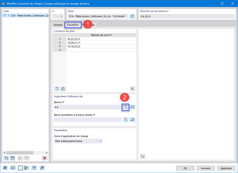 Ajustement des paramètres de l’assistant de charge