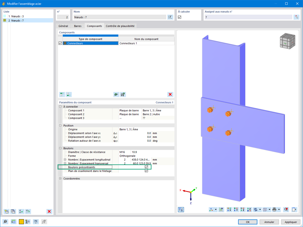 Fonctionnalité 002669 | Boulons précontraints pour assemblages acier