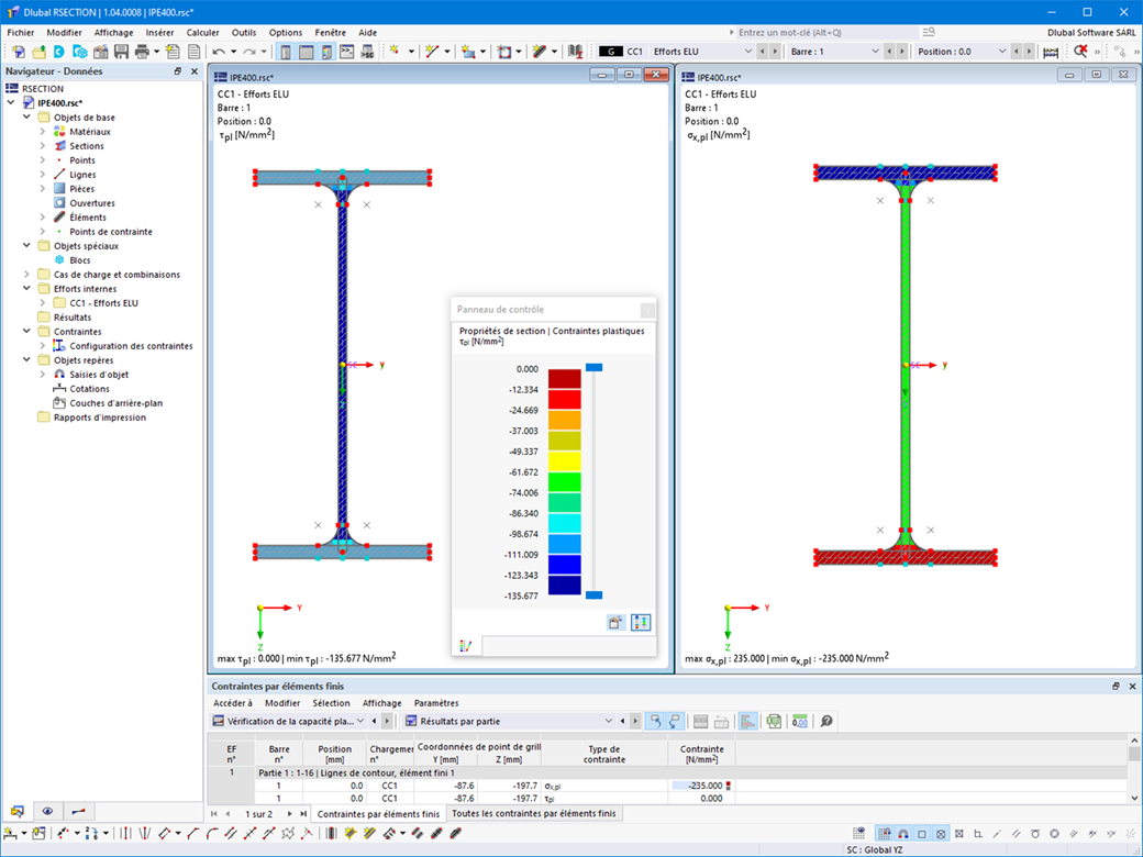 Fonctionnalité 002690 | Résistance plastique avec variation des contraintes de cisaillement