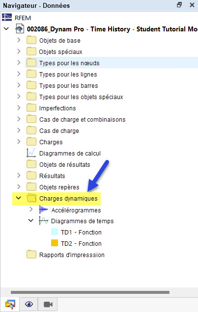 Charges dynamiques dans le Navigateur de données
