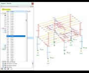 Sélection du pas de temps et affichage des efforts internes dans les barres