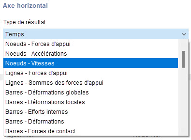Sélection du type de résultat pour le diagramme de calcul