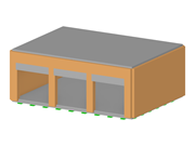 Modèle de garage en maçonnerie et en béton armé disponible au téléchargement et à l'utilisation dans RFEM.