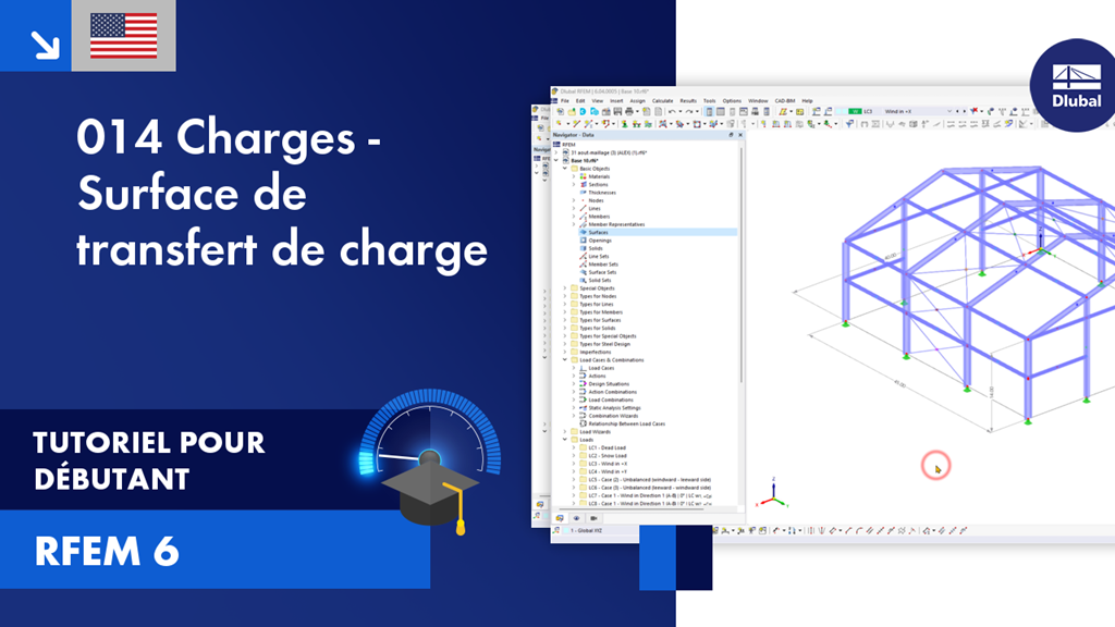 Tutoriel pour débutant illustrant l’application et le transfert de charges sur des surfaces dans l’analyse structurelle avec le logiciel RFEM 6.