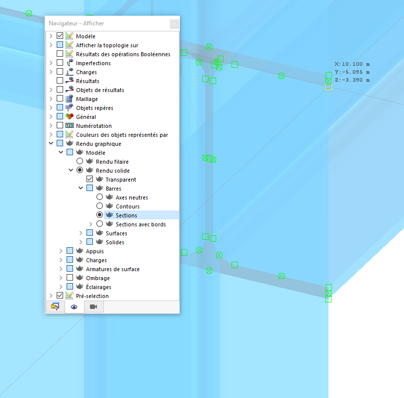Points de contour de section pour la définition des objets