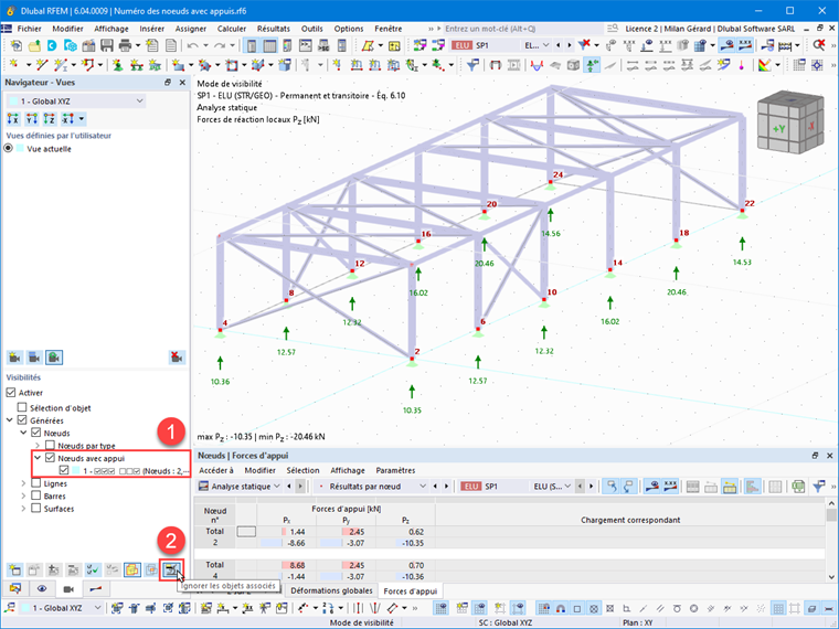 FAQ 005425 | Comment puis-je rapidement isoler les nœuds servant d’appui nodal pour faire apparaitre leur numéro ?