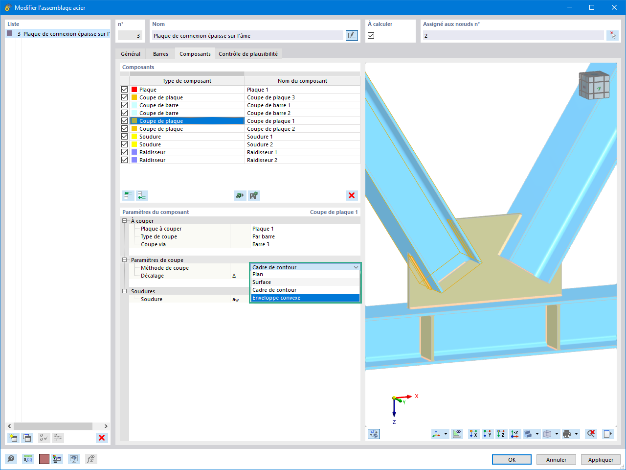 Fonctionnalité 002721 | Composant « Coupe de plaque »