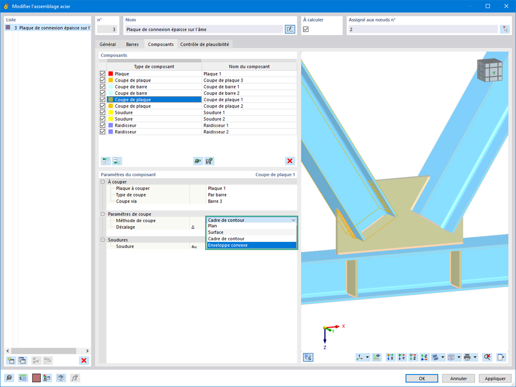 Fonctionnalité 002721 | Composant « Coupe de plaque »