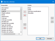 Ajustement des colonnes pour l’affichage de liste