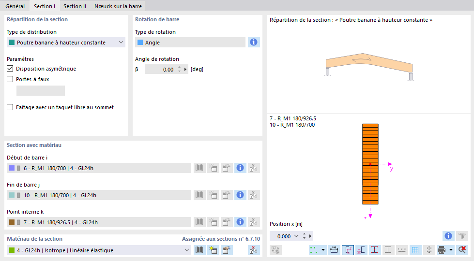 Définition d’une poutre banane à hauteur constante