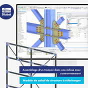 Assemblage d'un tronçon dans une éclisse avec contreventement
