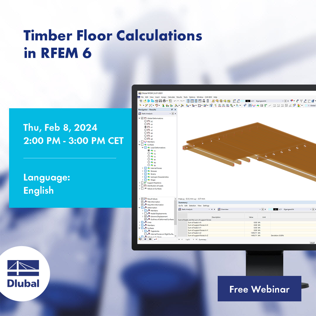 Calculs de plancher en bois\n dans RFEM 6