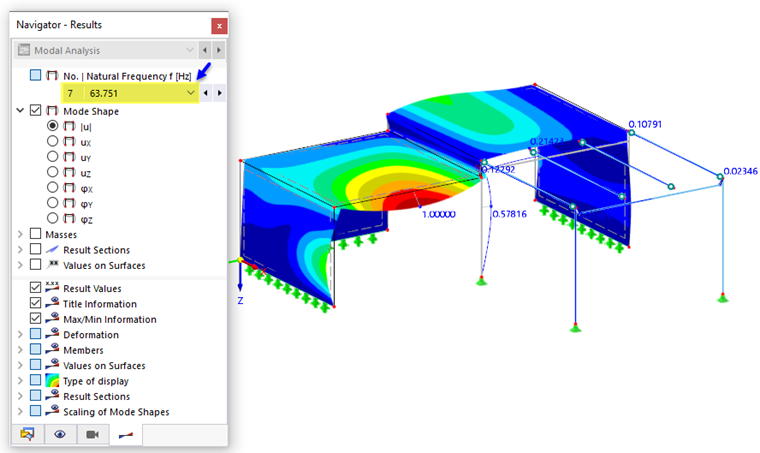 Mode propre à la 7e fréquence propre