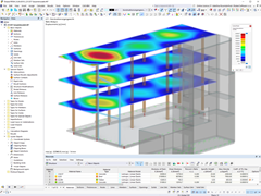 Modèle RFEM de l'immeuble de bureaux avec déformations | © Furche Geiger Zimmermann Tragwerksplaner GmbH
