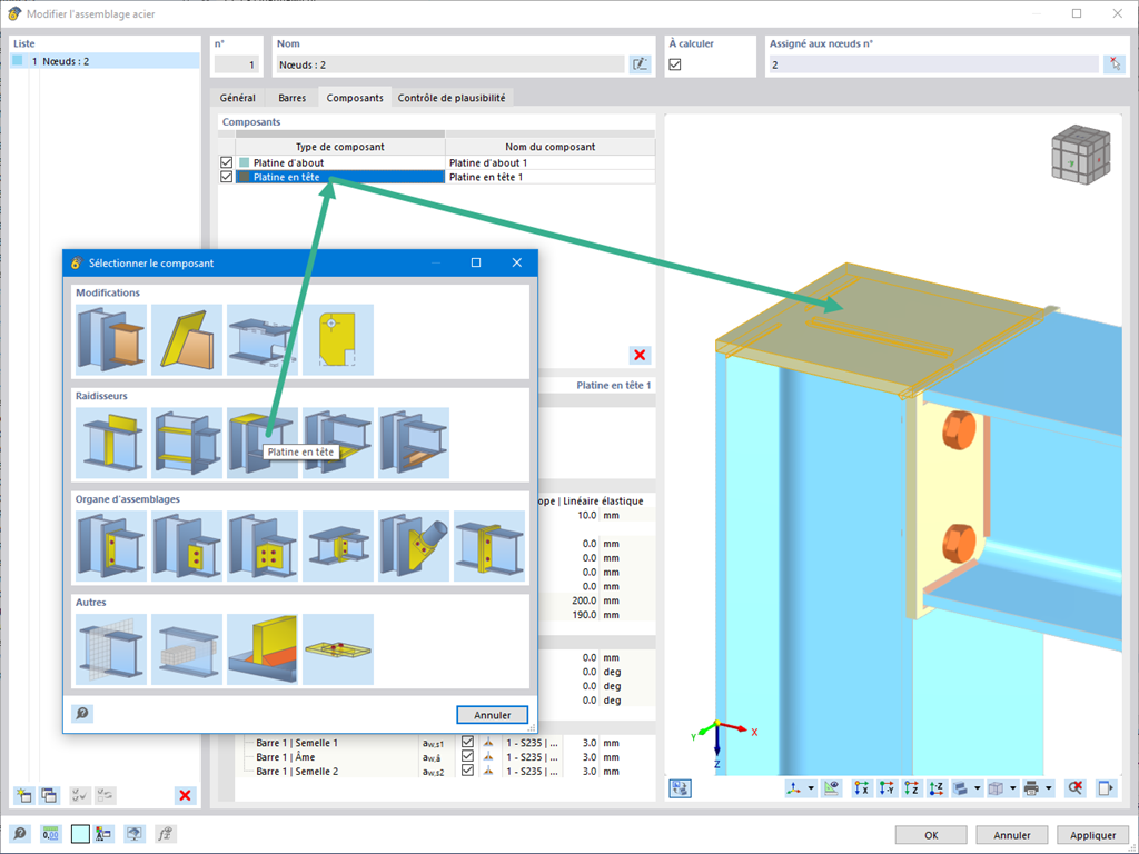 Fonctionnalité 002744 | Composant « Platine en tête »