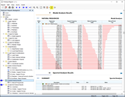 Résultats de l'analyse modale et de l'analyse spectrale dans le rapport d'impression
