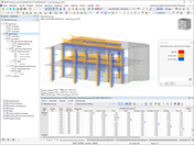 Analyse des armatures des barres en béton avec RFEM, résultats détaillés affichés.