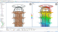Déformation du modèle RFEM visualisant l’intégrité structurelle de la tour Ester à Jérusalem.