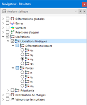 Sélection de résultats pour les libérations linéiques dans le Navigateur