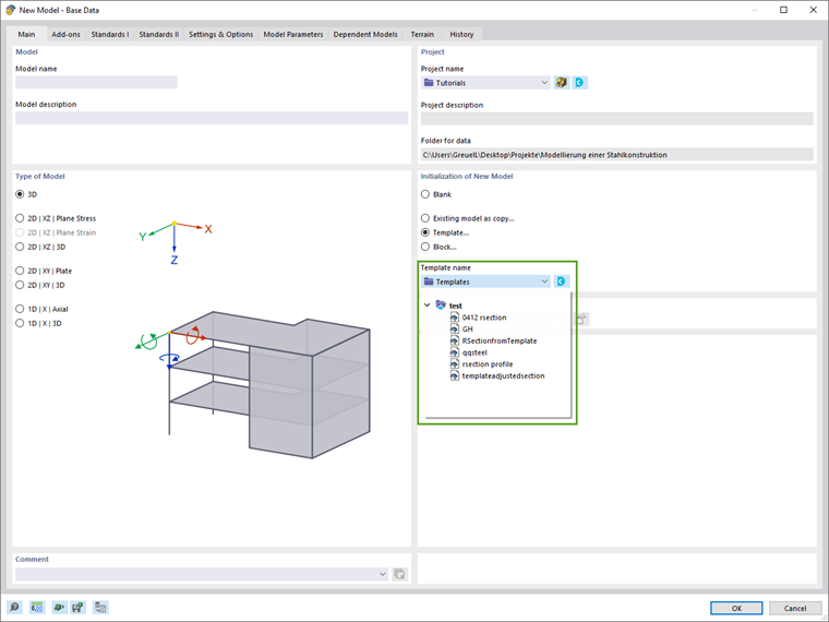 Utilisation des modèles types