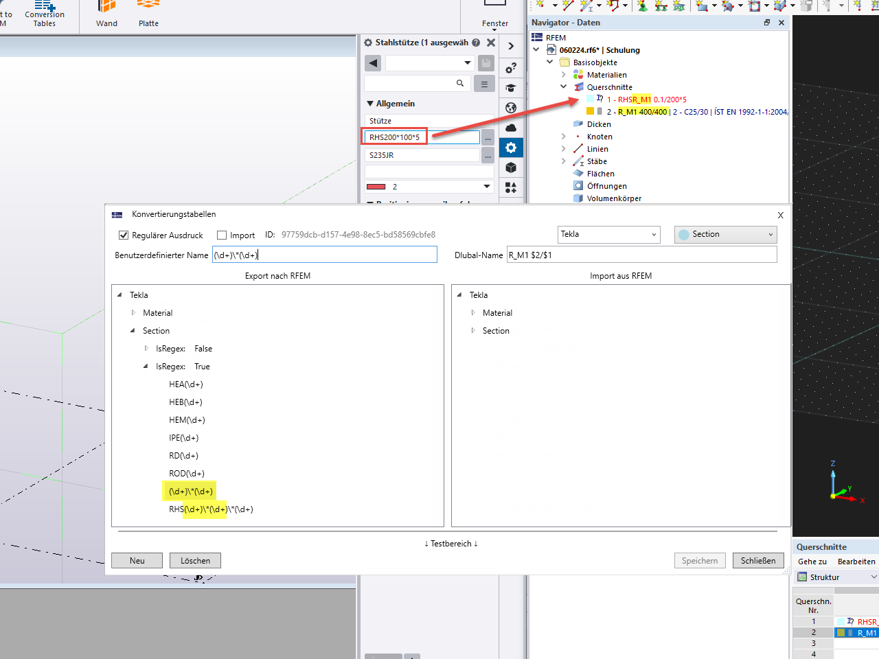 Conversion incorrecte de section - RHS