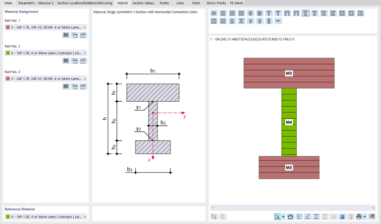 Définir une section hybride