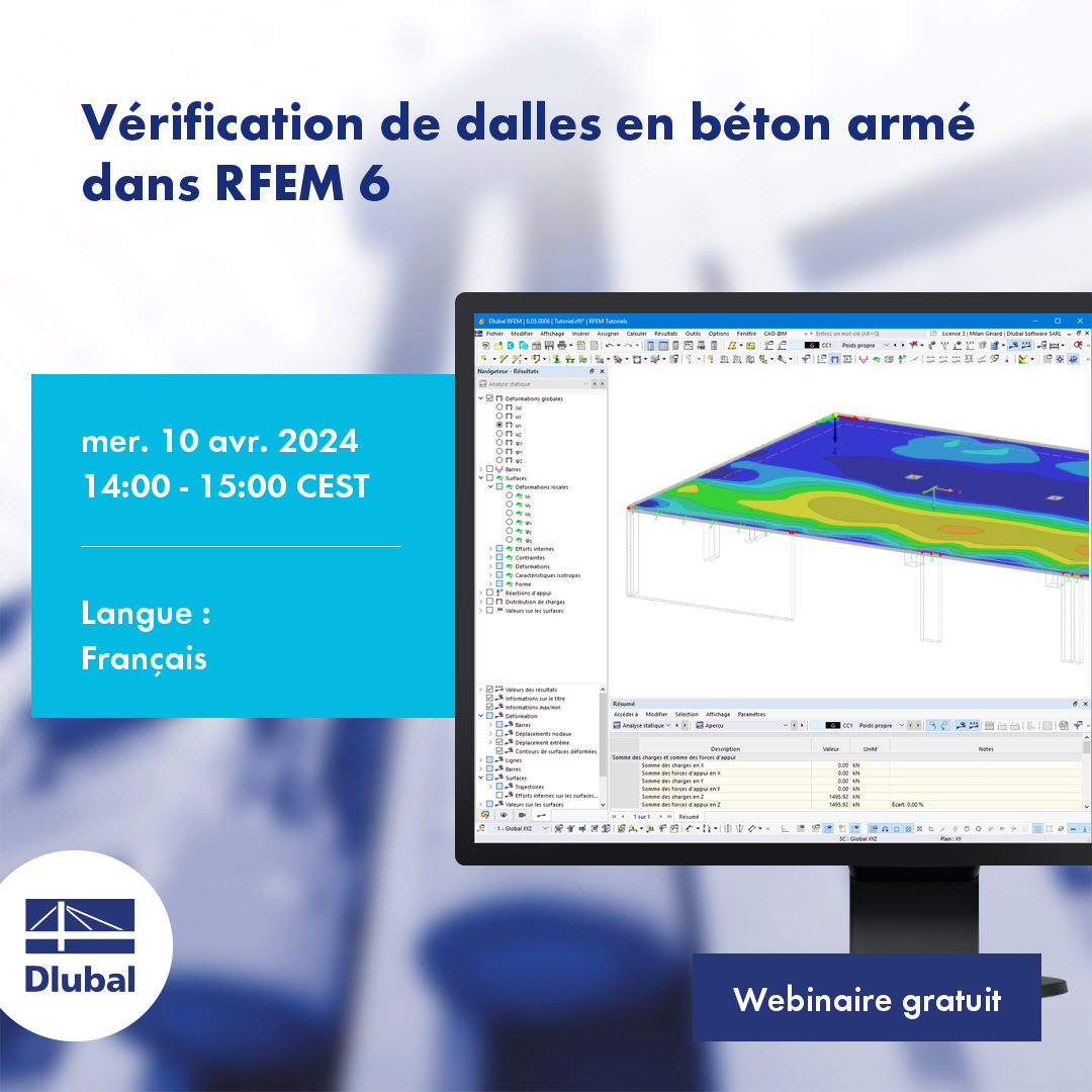 Vérification de dalles en béton armé dans RFEM 6